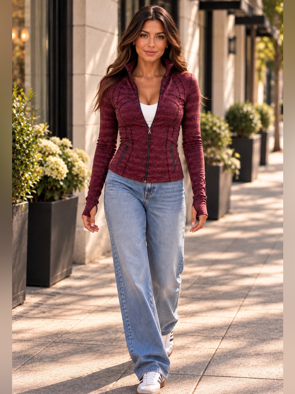 Lululemon Define Jacket Luon Size 8 Heathered Burgundy